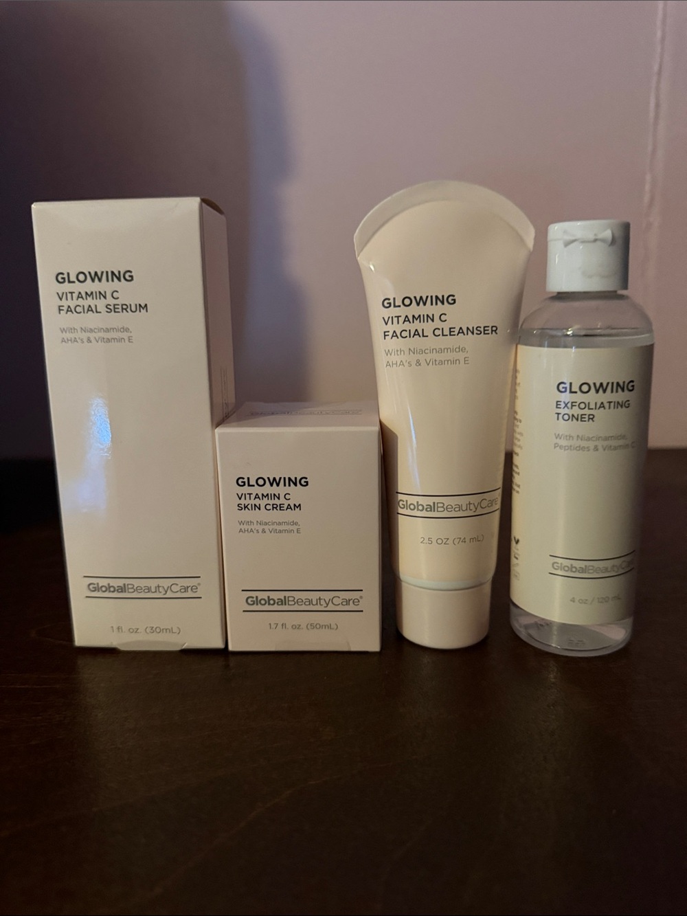 Glowing Vitamin C Facial Cleanser & Skincare Set - Cream. Globalbeauty care